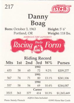 1993 Jockey Star #217 Danny Boag Back